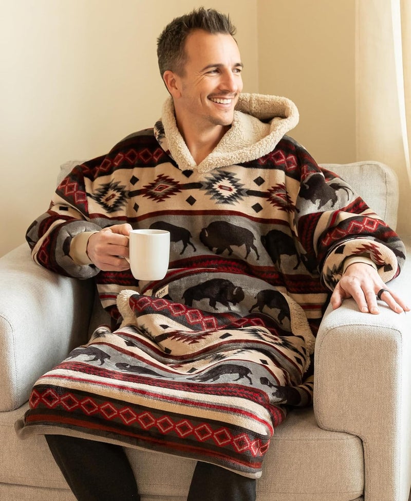Lazy One LazyOne Oversized Blanket Hoodie, Oversized Hoodies for Women and Men, One Size Fits All Wearable Blankets - Image 4